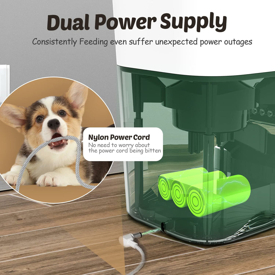 Dokoo Wifi Automatic Pet Feeder for Dog/ Cat Dual Power Supply Smart Feeder