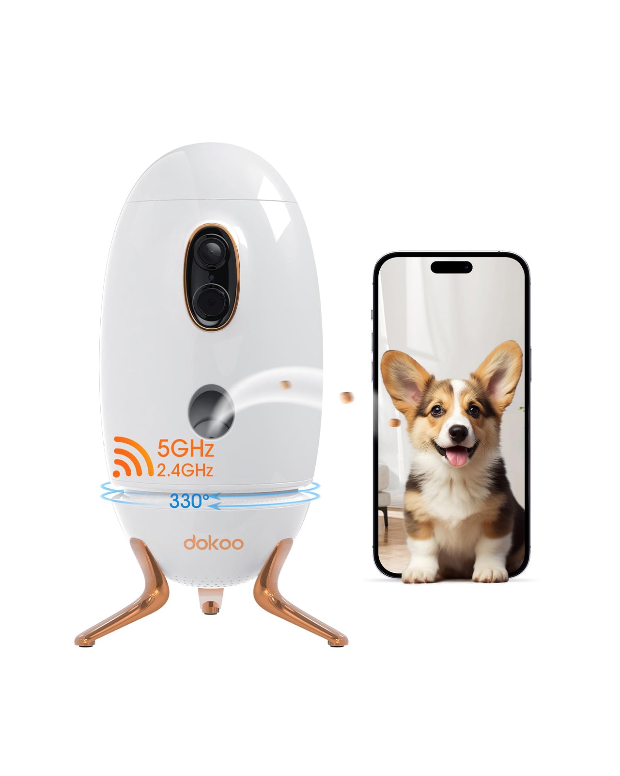 Dokoo Dog Camera Treat Dispenser: Treat-tossing Pet Camera