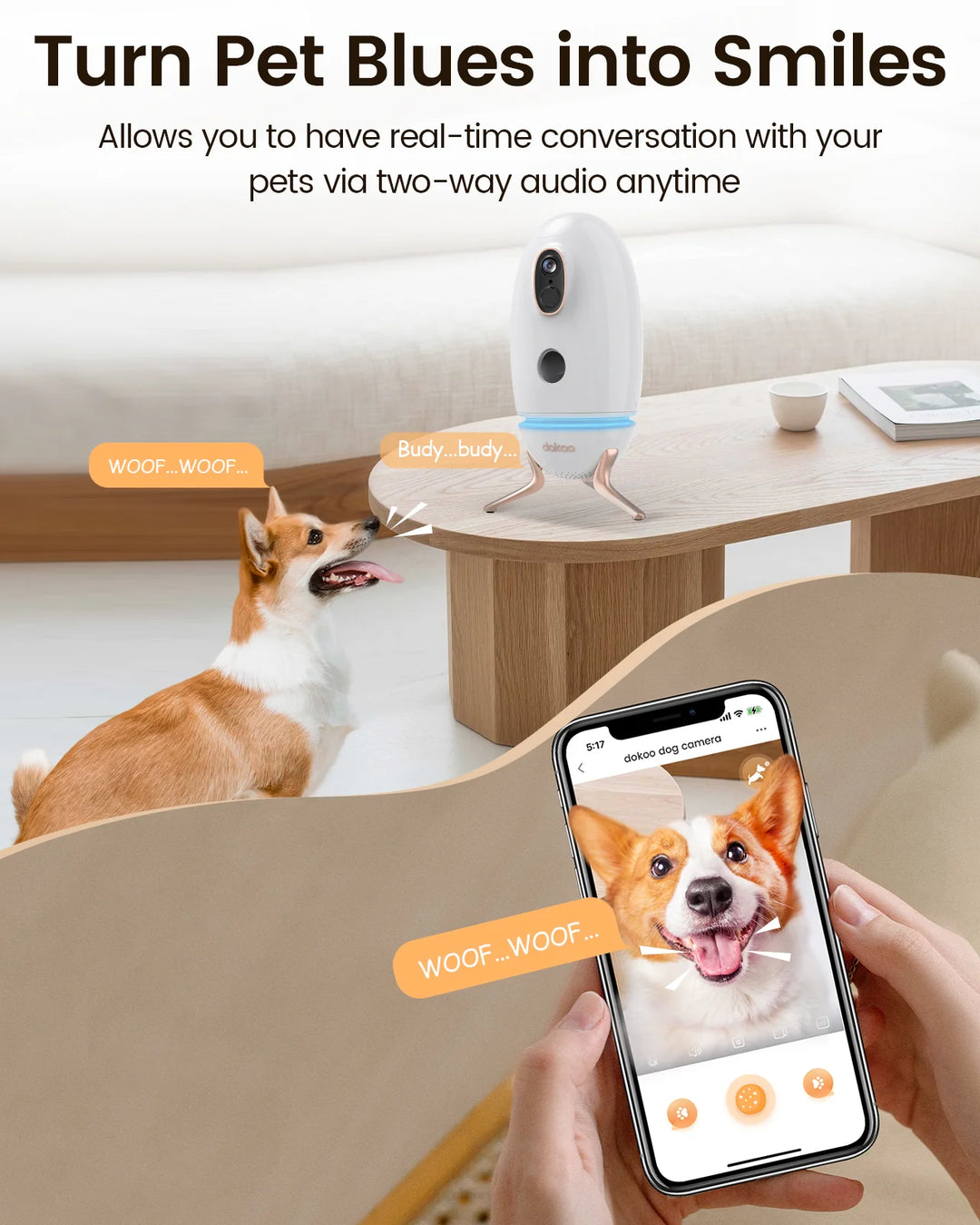 Dog Camera with Treat Dispenser