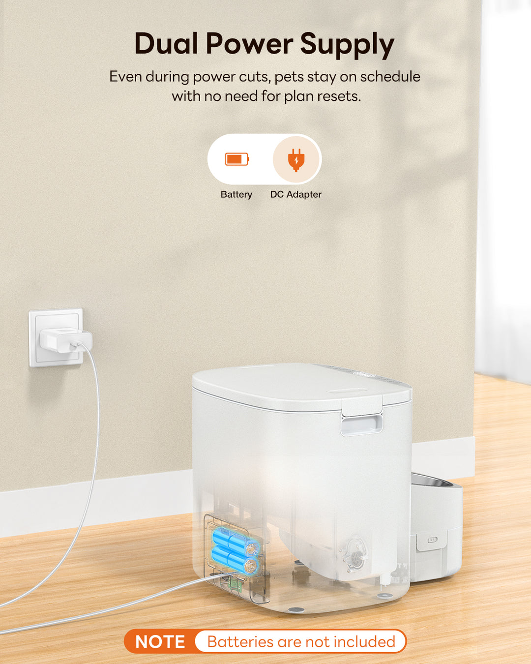 Dokoo Smart Vacuum Pet Feeder 15L Food Dispenser Dual Power Supply