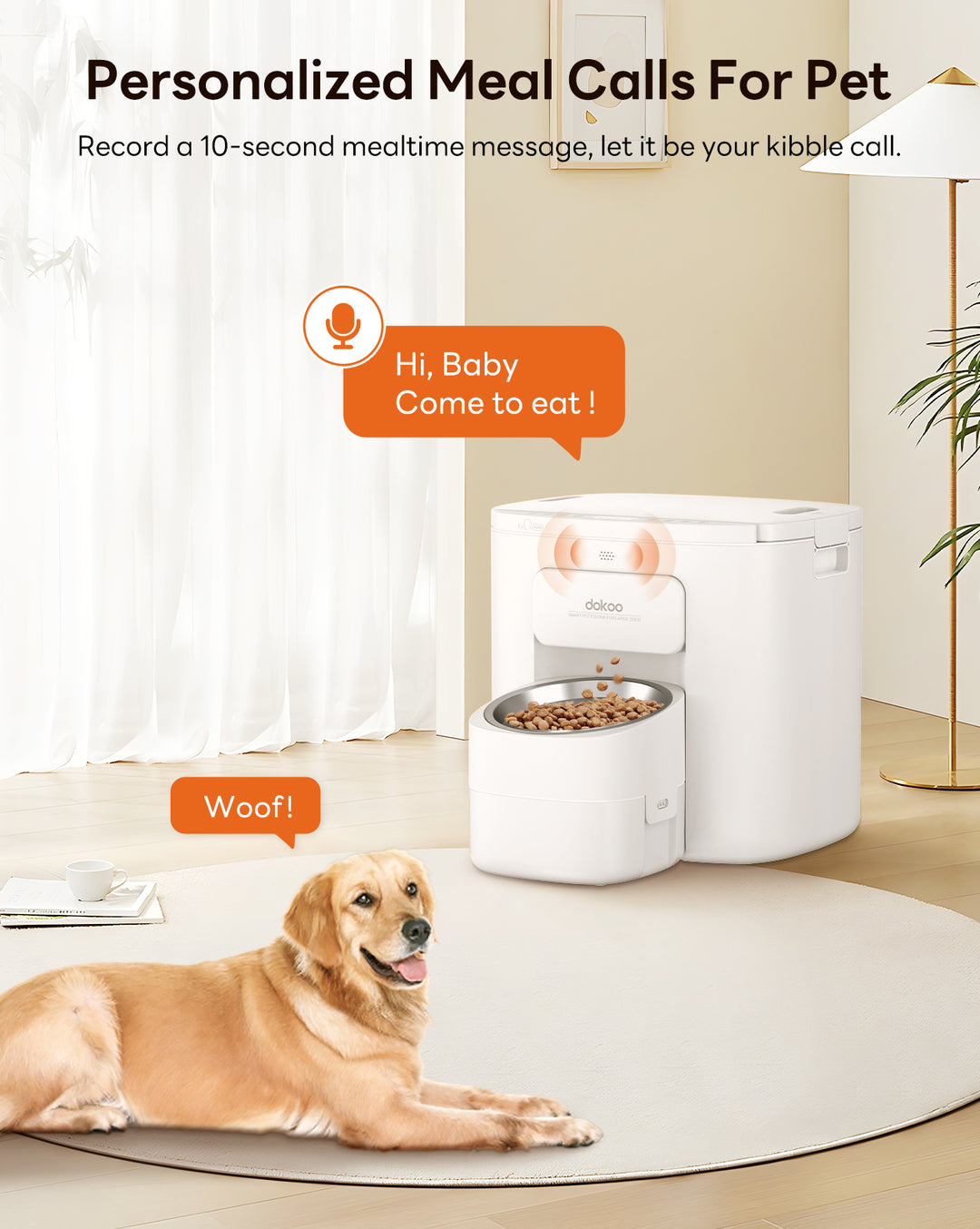 Dokoo Smart Vacuum Pet Feeder 15L Food Dispenser Personalized Meal