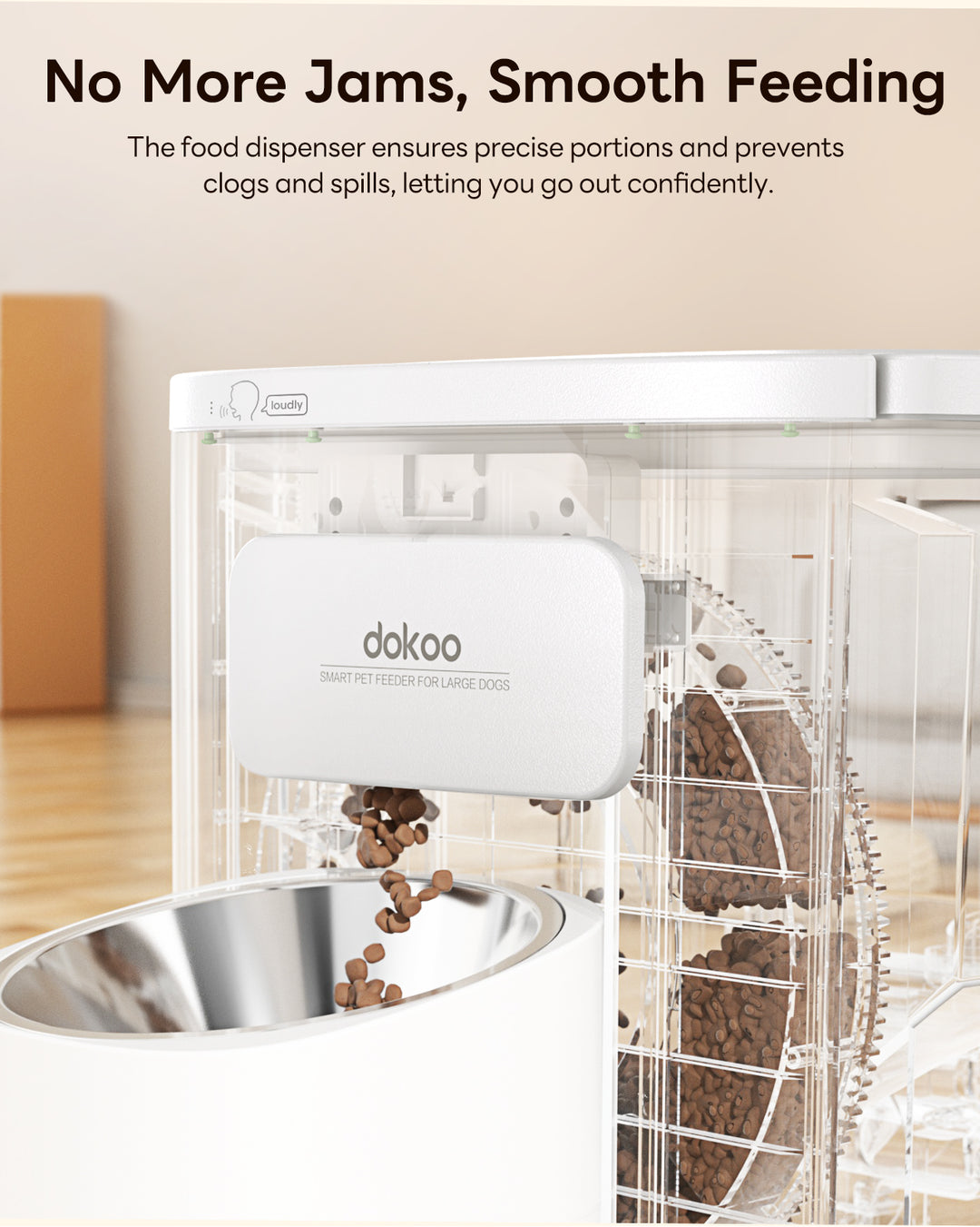 Dokoo Smart Vacuum Pet Feeder 15L Food Dispenser Smooth Feeding